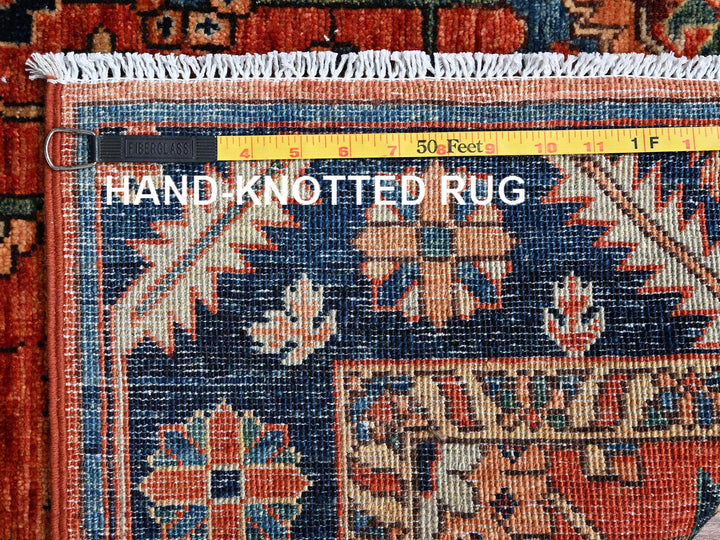 4'2" x 8'4" New Hand Knotted Red Wool Runner Oriental Rug - MOA1021104