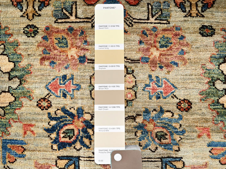 2'10" x 11'11" New Hand Knotted Green Wool Runner Oriental Rug - MOA1021105