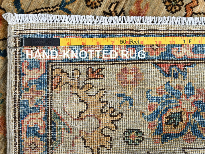 2'10" x 11'11" New Hand Knotted Green Wool Runner Oriental Rug - MOA1021105
