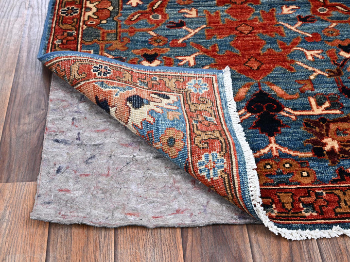 2'8" x 9'11" New Hand Knotted Blue Wool Runner Oriental Rug - MOA1021107