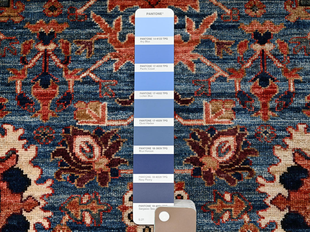 2'8" x 9'11" New Hand Knotted Blue Wool Runner Oriental Rug - MOA1021107