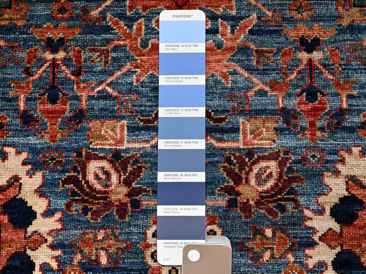 2'8" x 9'11" New Hand Knotted Blue Wool Runner Oriental Rug - MOA1021107