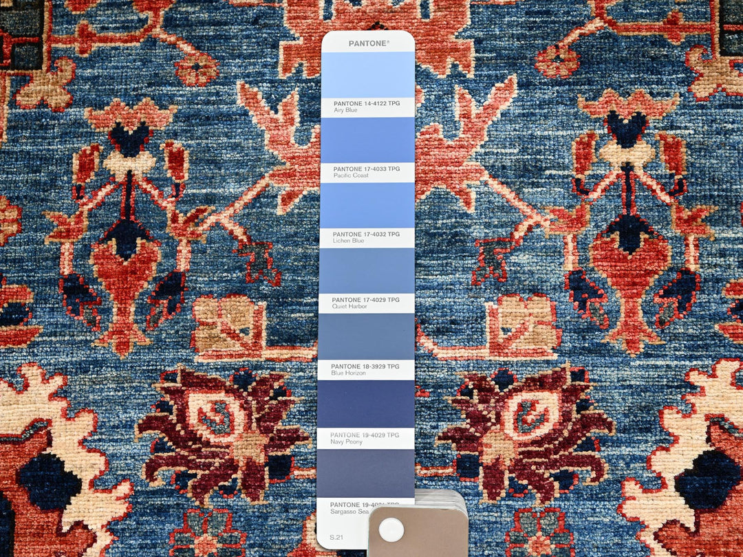 2'9" x 9'9" New Hand Knotted Blue Wool Runner Oriental Rug - MOA1021108