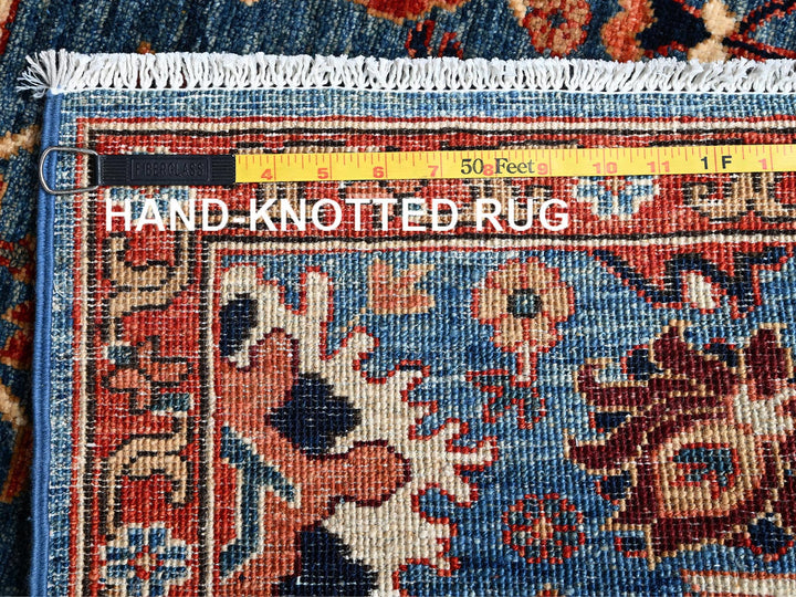 2'9" x 9'9" New Hand Knotted Blue Wool Runner Oriental Rug - MOA1021108
