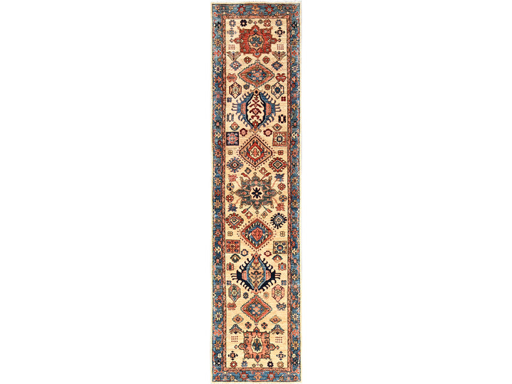 2'9" x 11'9" New Hand Knotted Ivory Wool Runner Oriental Rug - MOA1021109