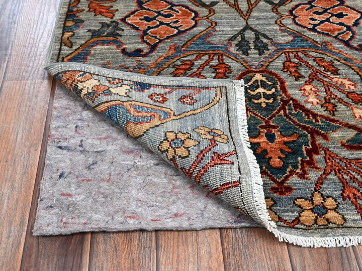 2'8" x 10'1" New Hand Knotted Grey Wool Runner Oriental Rug - MOA1021111