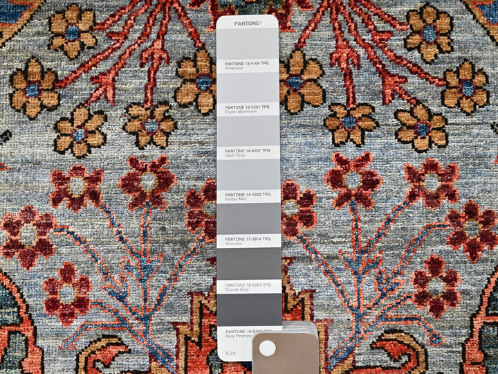 2'8" x 10'1" New Hand Knotted Grey Wool Runner Oriental Rug - MOA1021111
