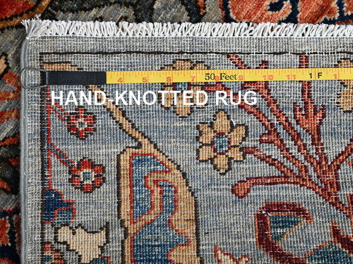 2'8" x 10'1" New Hand Knotted Grey Wool Runner Oriental Rug - MOA1021111