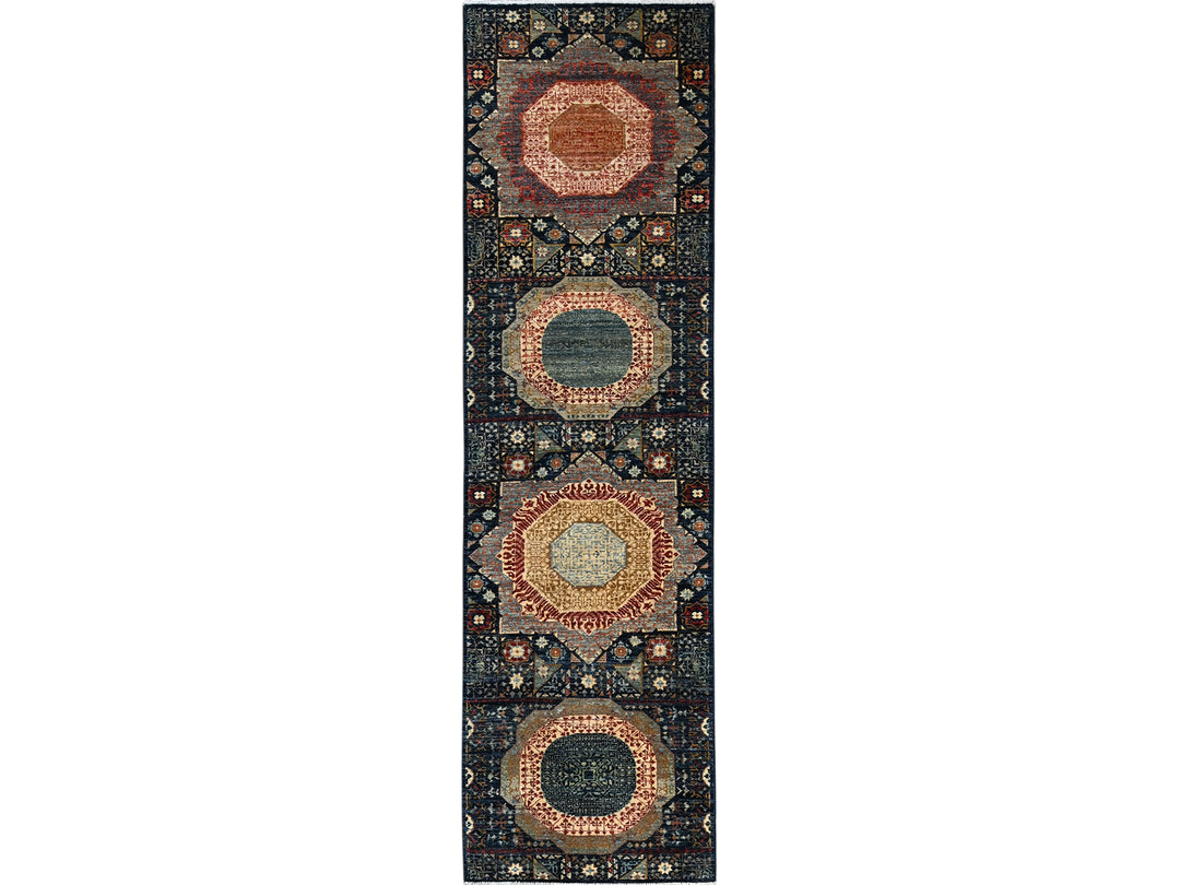2'9" x 10'2" New Hand Knotted Blue Wool Runner Oriental Rug - MOA1021112