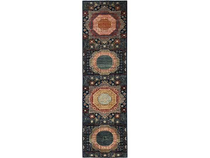 2'9" x 10'2" New Hand Knotted Blue Wool Runner Oriental Rug - MOA1021112