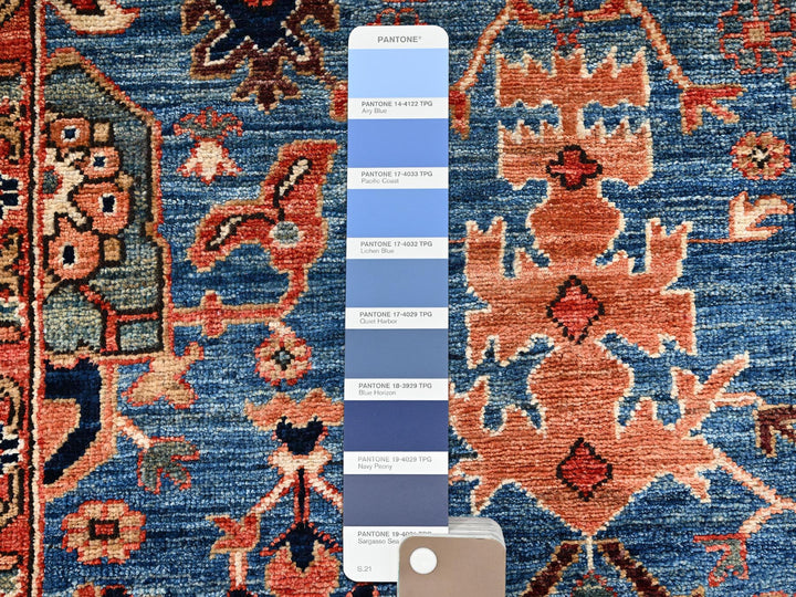 2'10" x 9'7" New Hand Knotted Blue Wool Runner Oriental Rug - MOA1021115