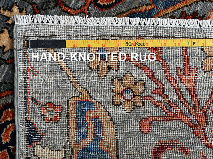 2'9" x 9'11" New Hand Knotted Grey Wool Runner Oriental Rug - MOA1021116