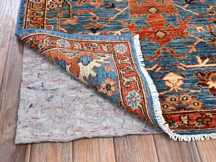 2'11" x 9'11" New Hand Knotted Blue Wool Runner Oriental Rug - MOA1021117