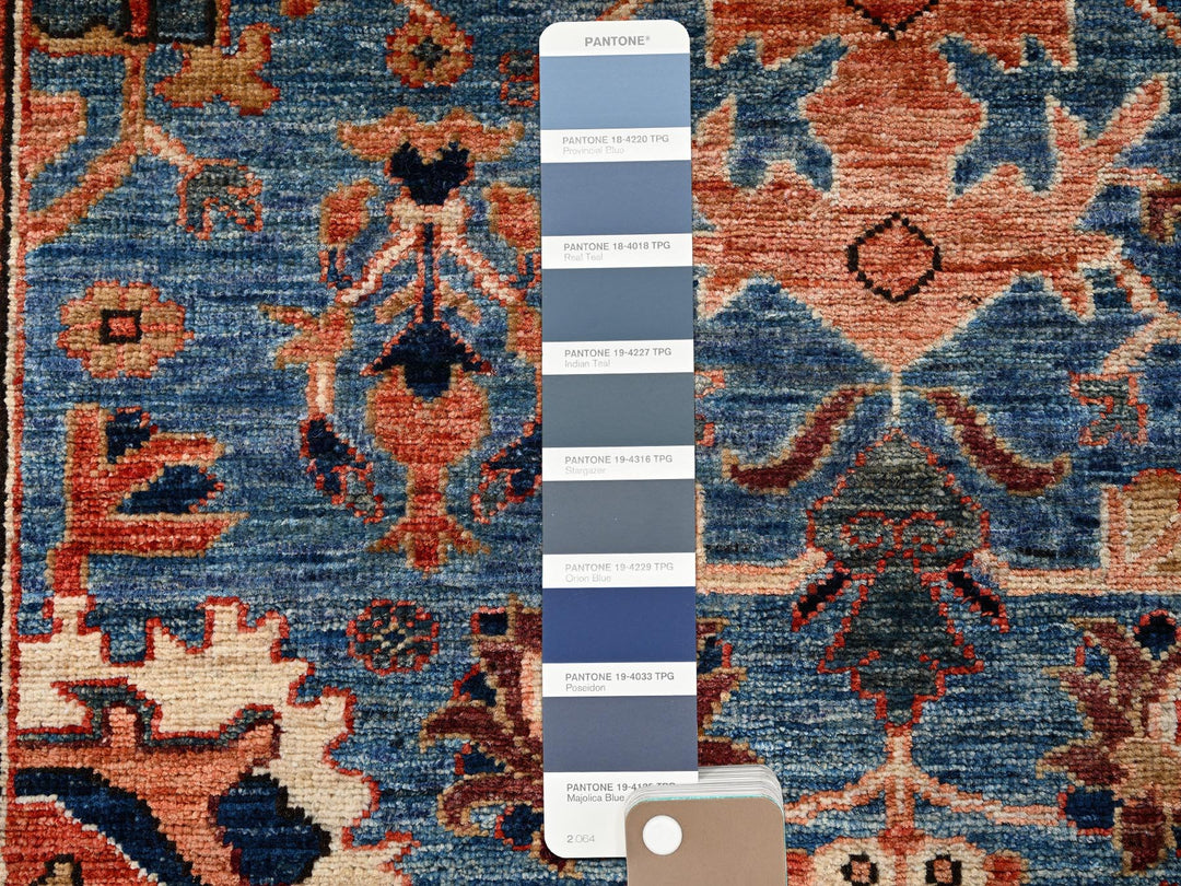 2'11" x 9'11" New Hand Knotted Blue Wool Runner Oriental Rug - MOA1021117