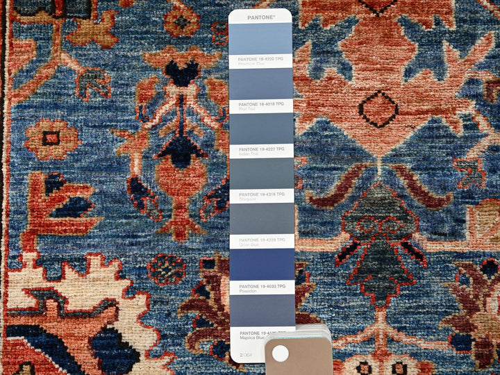 2'11" x 9'11" New Hand Knotted Blue Wool Runner Oriental Rug - MOA1021117