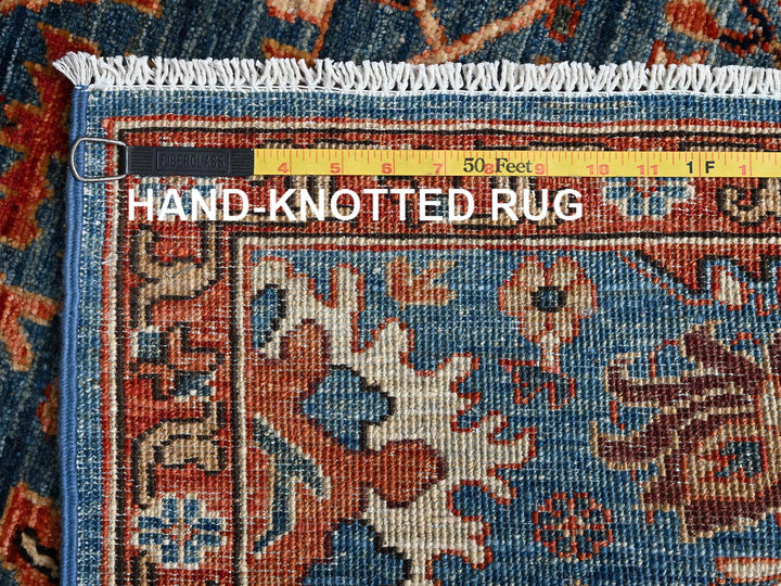 2'11" x 9'11" New Hand Knotted Blue Wool Runner Oriental Rug - MOA1021117