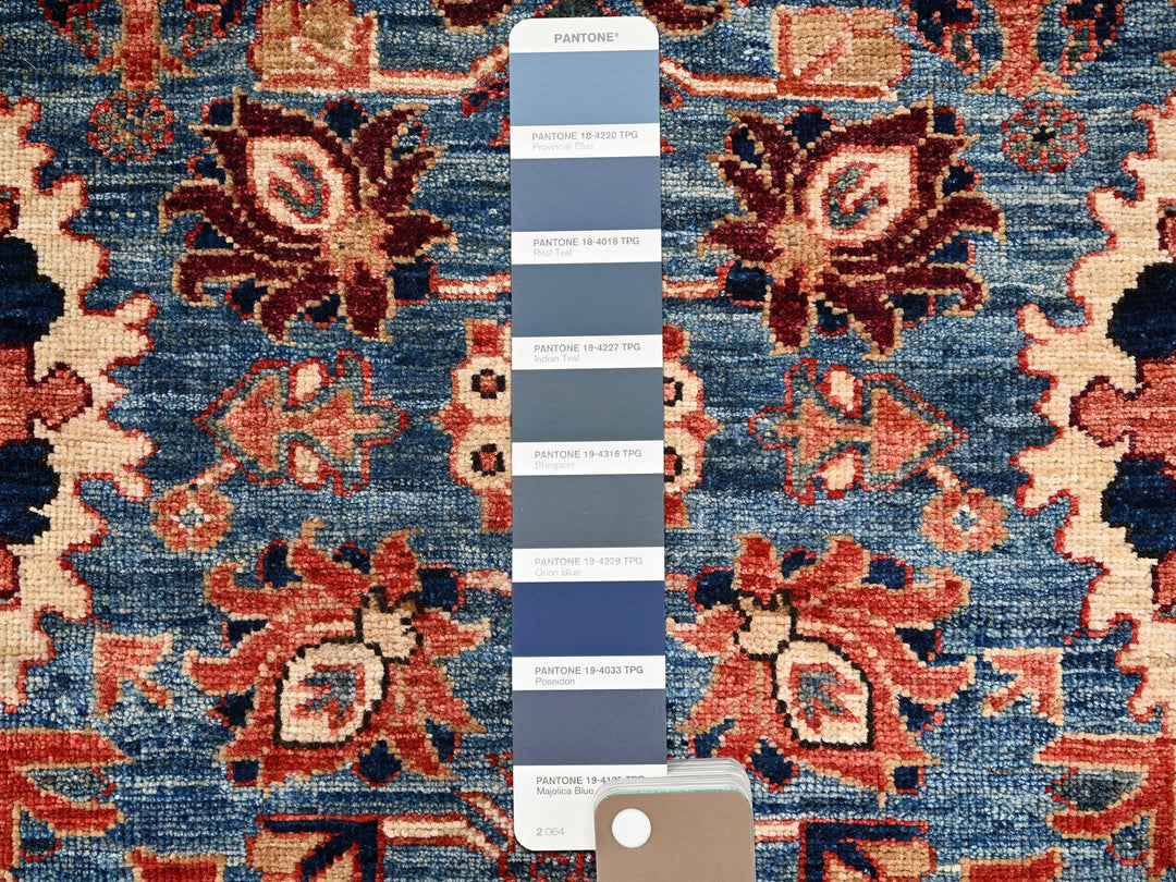 2'9" x 10'1" New Hand Knotted Blue Wool Runner Oriental Rug - MOA1021119