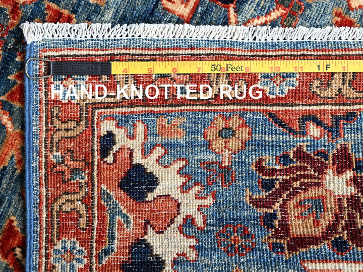 2'9" x 10'1" New Hand Knotted Blue Wool Runner Oriental Rug - MOA1021119