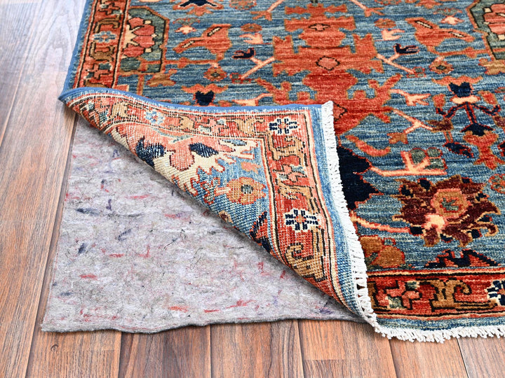 2'7" x 9'9" New Hand Knotted Blue Wool Runner Oriental Rug - MOA1021120