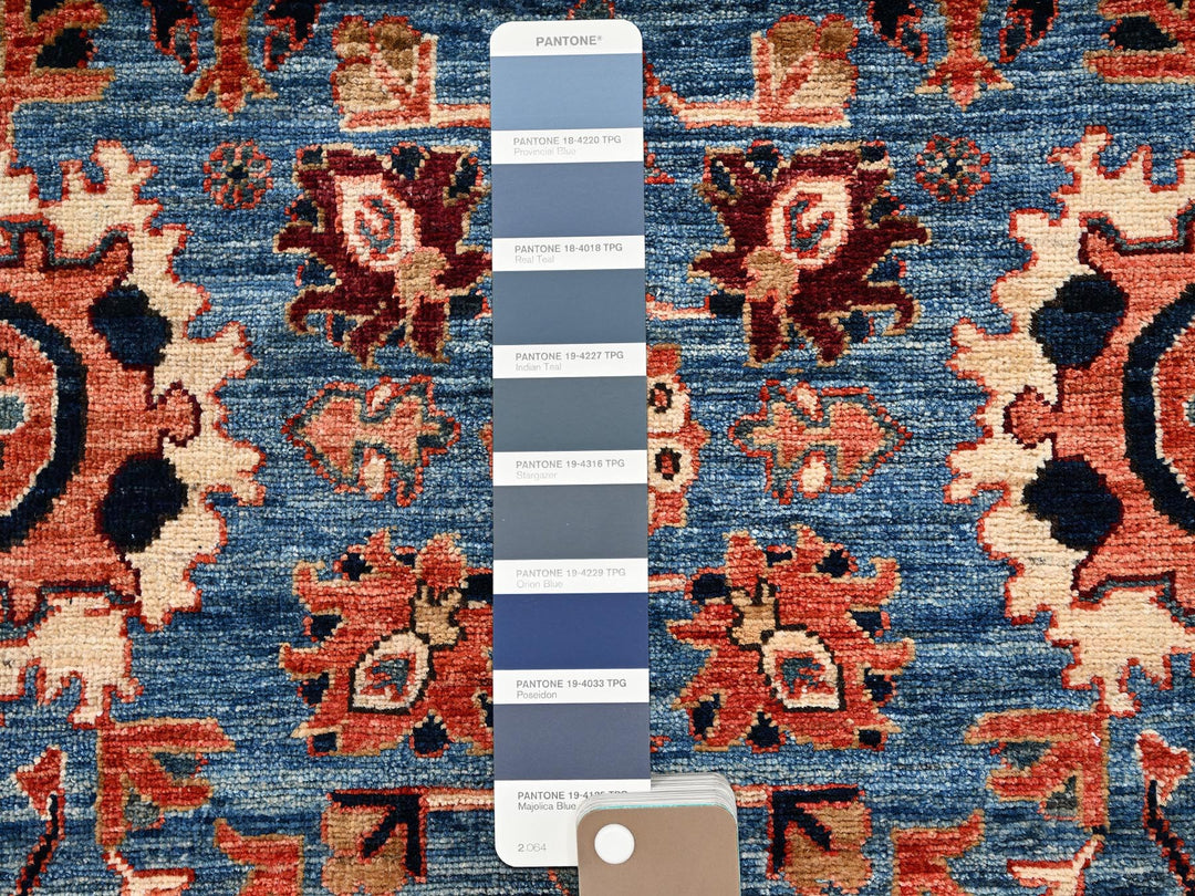 2'7" x 9'9" New Hand Knotted Blue Wool Runner Oriental Rug - MOA1021120