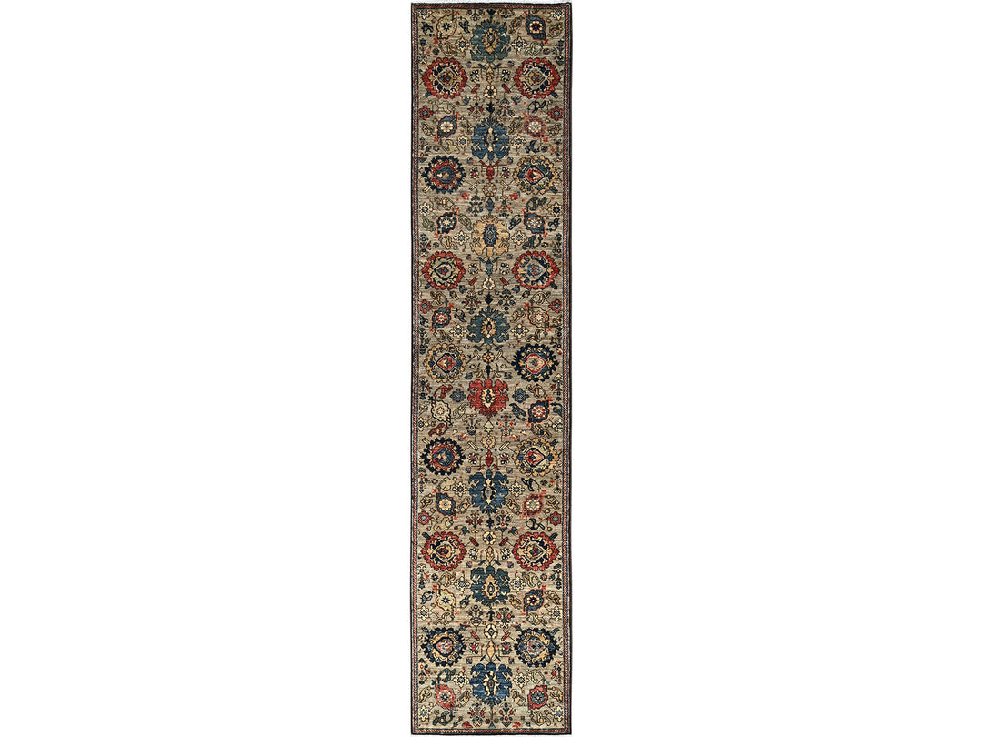 2'11" x 13'10" New Hand Knotted Brown Wool Runner Oriental Rug - MOA1021126