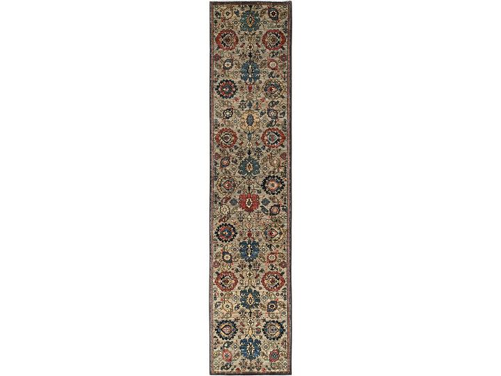 2'11" x 13'10" New Hand Knotted Brown Wool Runner Oriental Rug - MOA1021126