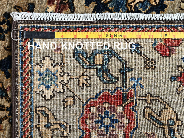 2'11" x 13'10" New Hand Knotted Brown Wool Runner Oriental Rug - MOA1021126