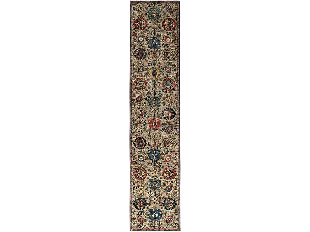 3'0" x 13'11" New Hand Knotted Brown Wool Runner Oriental Rug - MOA1021127
