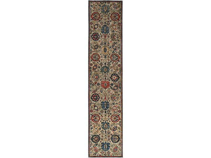 3'0" x 13'11" New Hand Knotted Brown Wool Runner Oriental Rug - MOA1021127