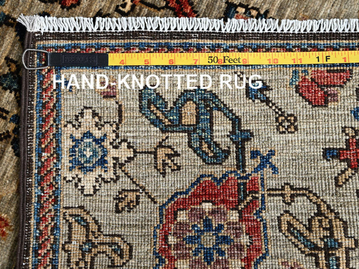 3'0" x 13'11" New Hand Knotted Brown Wool Runner Oriental Rug - MOA1021127