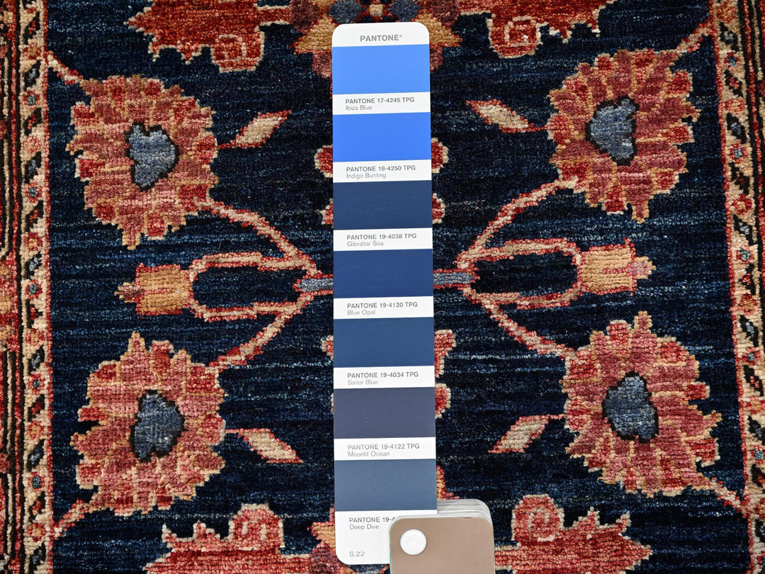 2'6" x 7'10" New Hand Knotted Blue Wool Runner Oriental Rug - MOA1021128