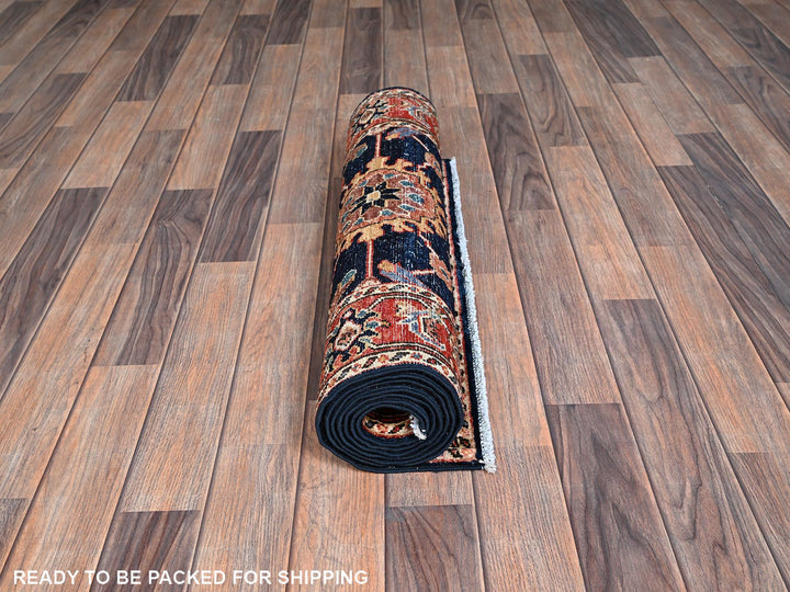 2'6" x 7'10" New Hand Knotted Blue Wool Runner Oriental Rug - MOA1021128
