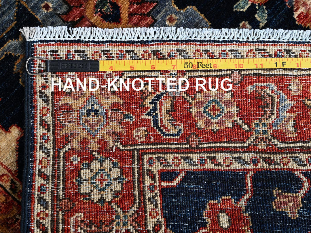 2'6" x 7'10" New Hand Knotted Blue Wool Runner Oriental Rug - MOA1021128