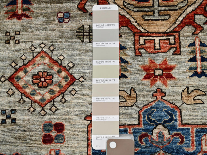 4'3" x 13'1" New Hand Knotted Green Wool Runner Oriental Rug - MOA1021131