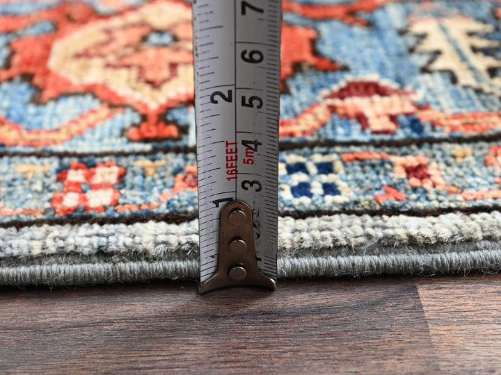 4'1" x 11'9" New Hand Knotted Grey Wool Runner Oriental Rug - MOA1021132