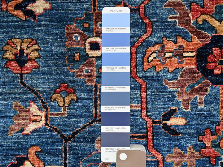 4'1" x 9'10" New Hand Knotted Blue Wool Runner Oriental Rug - MOA1021135