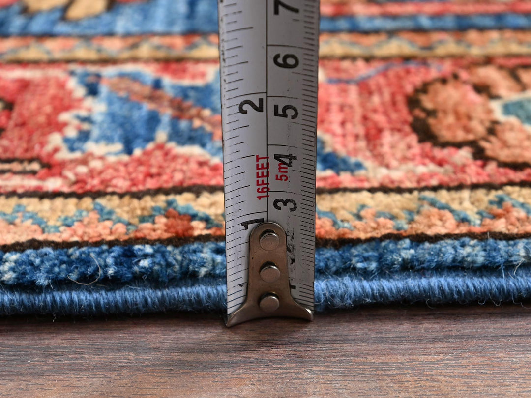 4'1" x 9'10" New Hand Knotted Blue Wool Runner Oriental Rug - MOA1021135