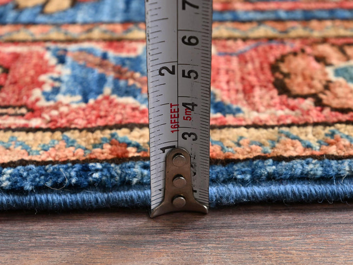 4'1" x 9'10" New Hand Knotted Blue Wool Runner Oriental Rug - MOA1021135