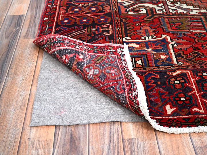 7'10" x 11'4" Vintage Hand Knotted Red Wool Rectangle Oriental Rug - MOA102113