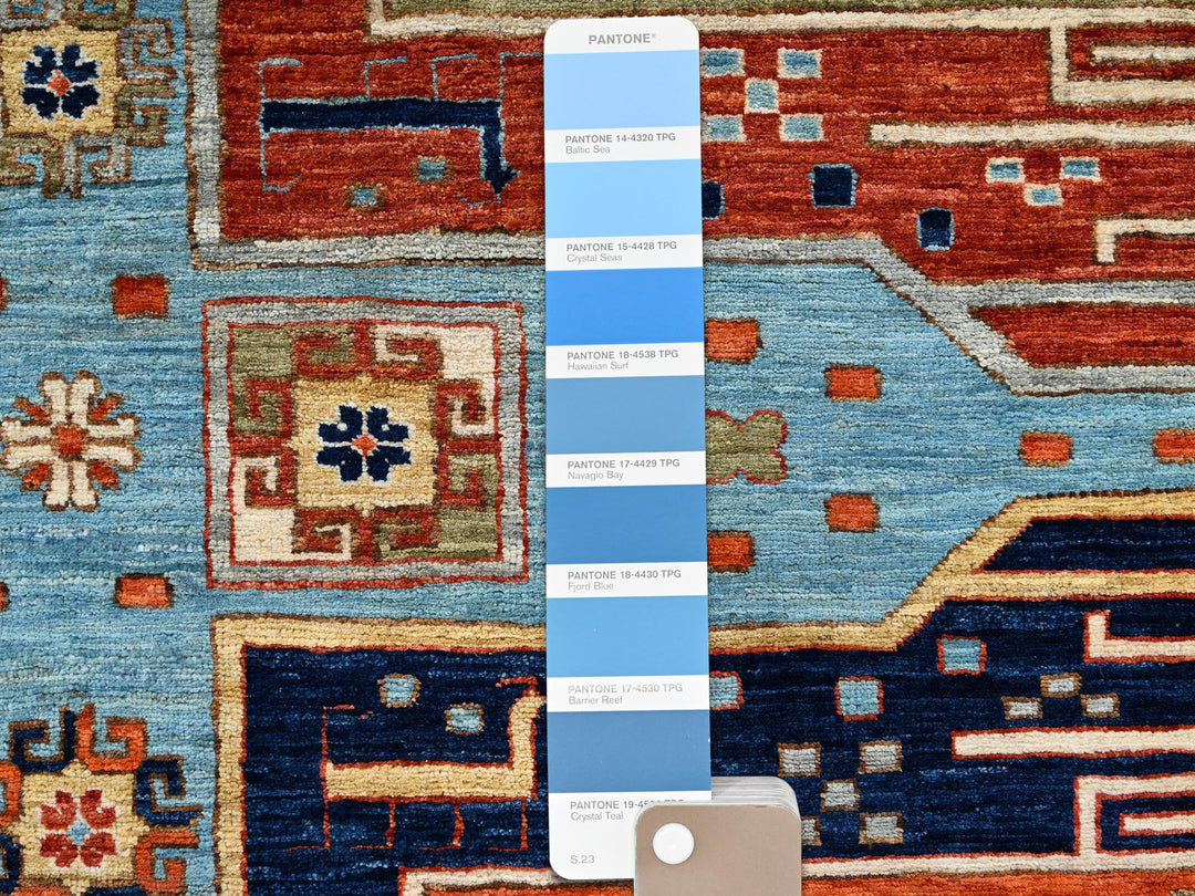 6'0" x 8'6" New Hand Knotted Blue Wool Rectangle Oriental Rug - MOA1021144