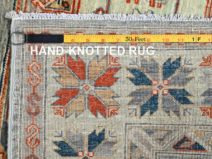 3'11" x 9'5" New Hand Knotted Green Wool Runner Oriental Rug - MOA1021145