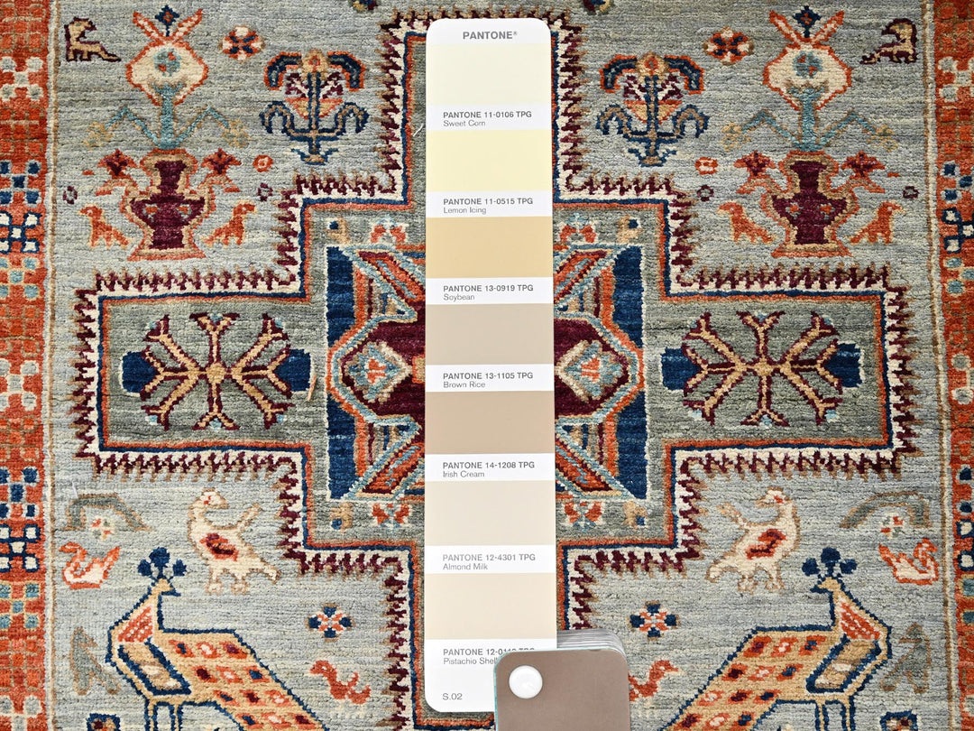 2'8" x 11'3" New Hand Knotted Grey Wool Runner Oriental Rug - MOA1021147