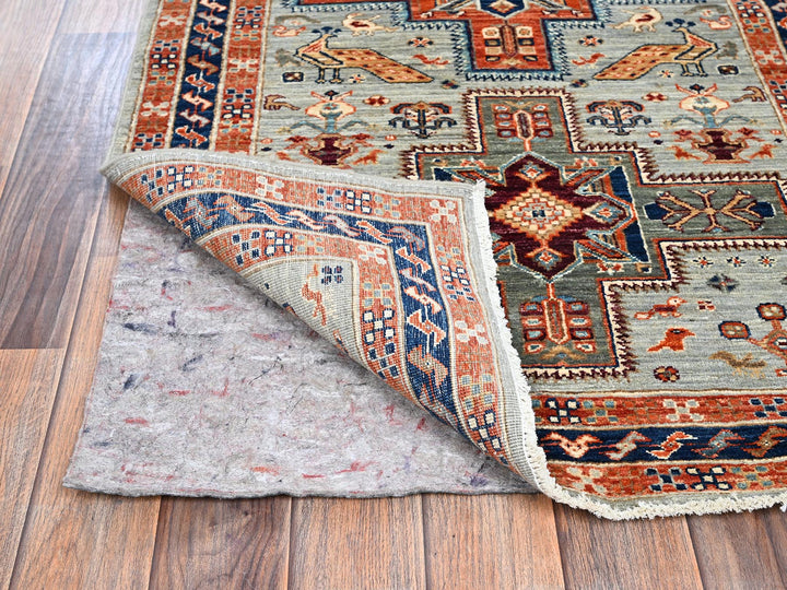2'7" x 11'3" New Hand Knotted Grey Wool Runner Oriental Rug - MOA1021148