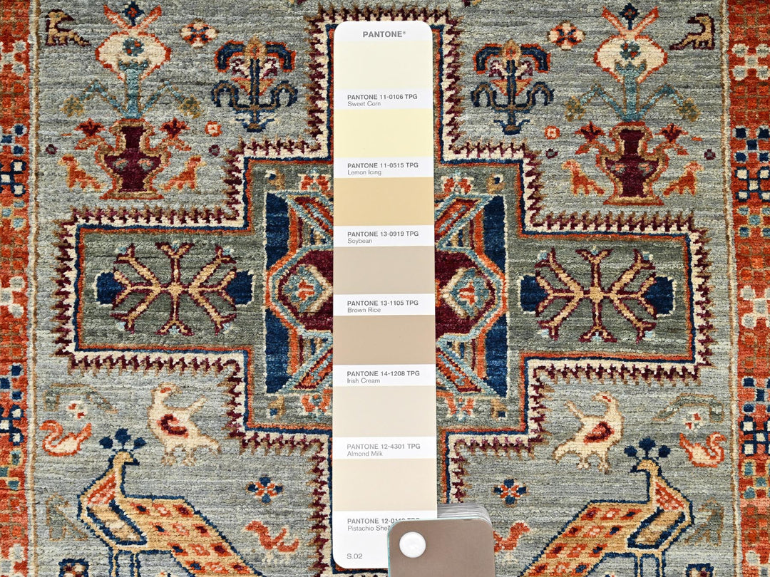2'7" x 11'3" New Hand Knotted Grey Wool Runner Oriental Rug - MOA1021148