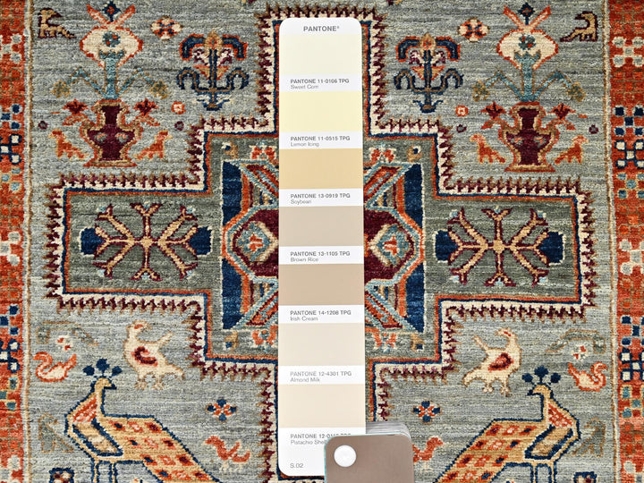 2'7" x 11'3" New Hand Knotted Grey Wool Runner Oriental Rug - MOA1021148