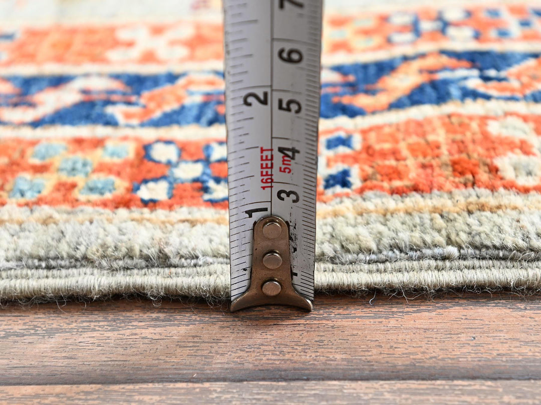 2'7" x 11'3" New Hand Knotted Grey Wool Runner Oriental Rug - MOA1021148