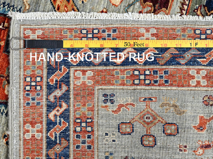 2'7" x 11'3" New Hand Knotted Grey Wool Runner Oriental Rug - MOA1021148