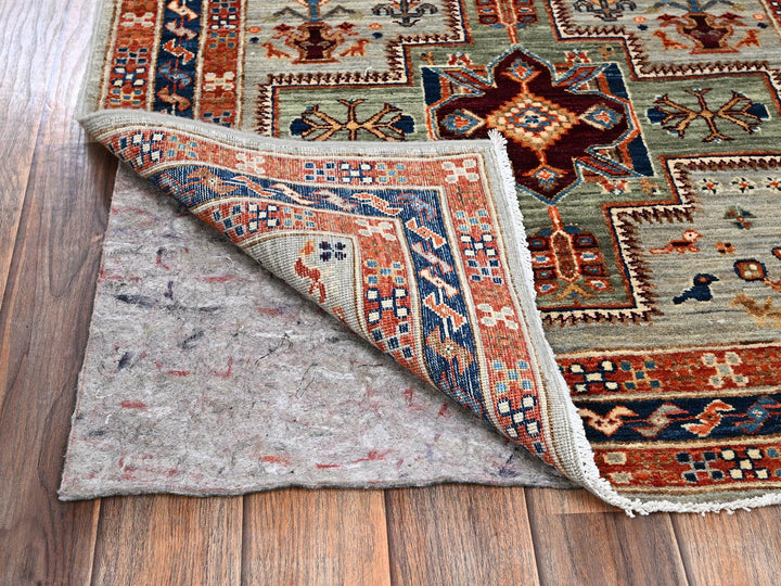 2'8" x 9'7" New Hand Knotted Grey Wool Runner Oriental Rug - MOA1021150