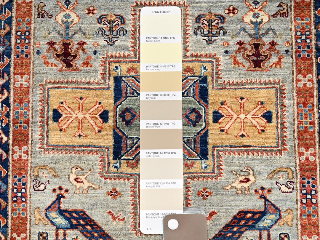 2'8" x 9'7" New Hand Knotted Grey Wool Runner Oriental Rug - MOA1021150