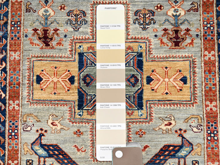 2'8" x 9'7" New Hand Knotted Grey Wool Runner Oriental Rug - MOA1021150
